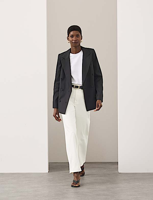 Jeans de pata ancha de cintura alta - ES