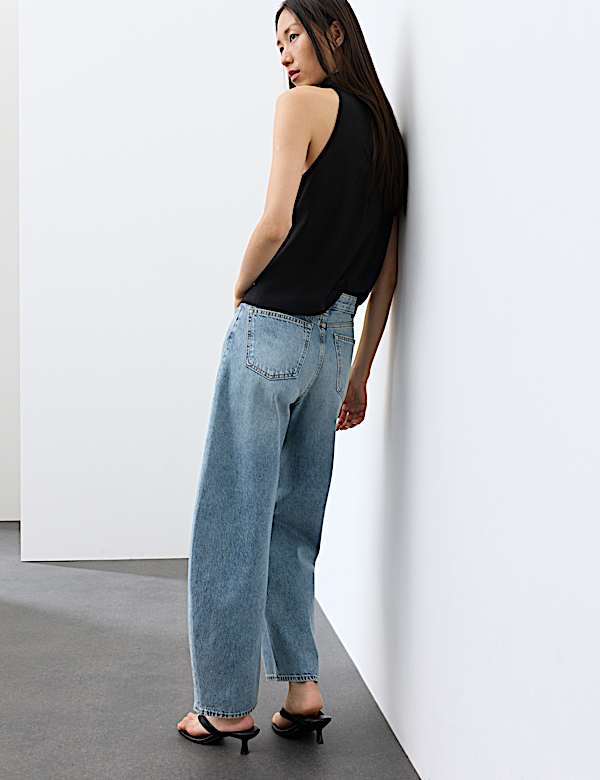 High Waisted Barrel Leg Jeans - VN