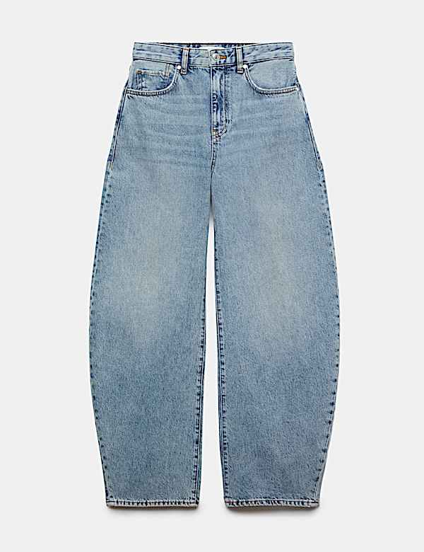 High Waisted Barrel Leg Jeans - VN