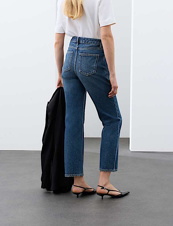 High Waisted Straight Leg Jeans - AU