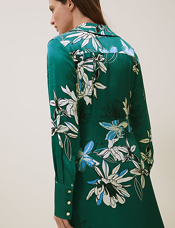 Floral V-Neck Midaxi Wrap Dress