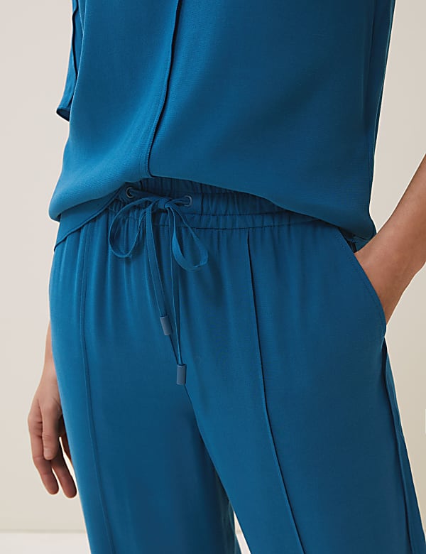 Satin Back Crepe Wide Leg Trousers