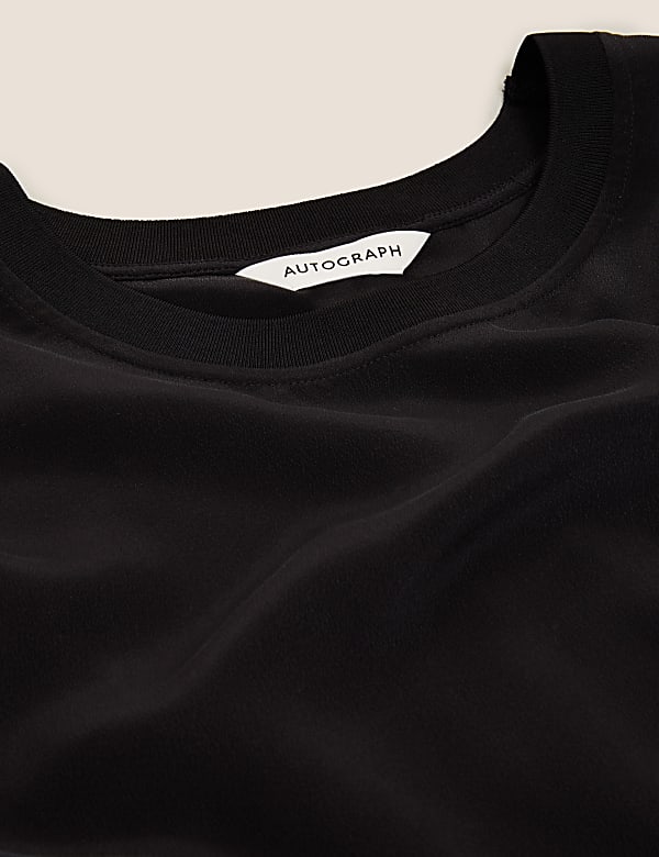 Pure Silk Relaxed Short Sleeve Top