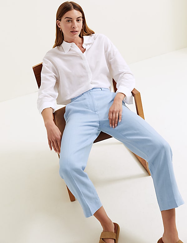 Pure Irish Linen Pleat Front Trousers - MX