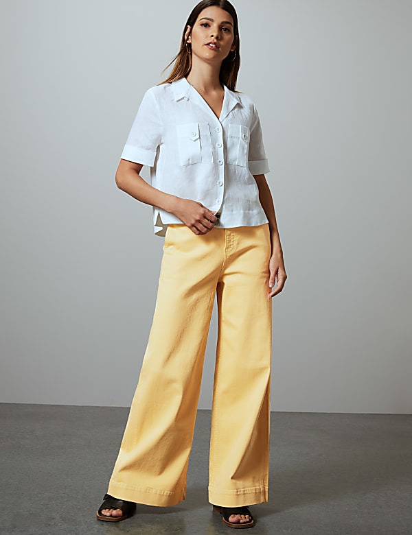 Mid Rise Wide Leg Ankle Grazer Jeans