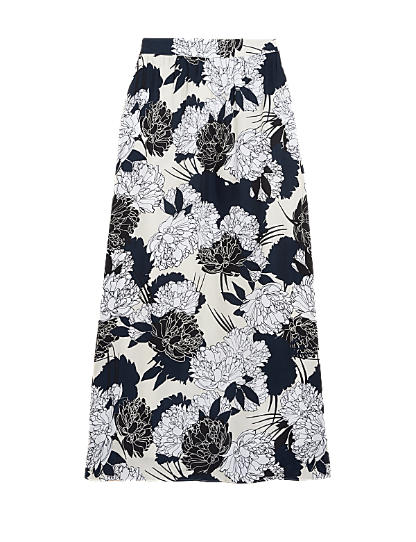 Cupro Rich Floral Maxi Slip Skirt