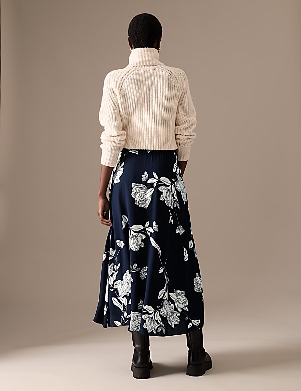 Floral Midaxi A-Line Skirt