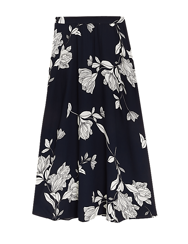 Floral Midaxi A-Line Skirt