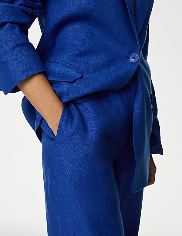 Pure Irish Linen Wide Leg Trousers