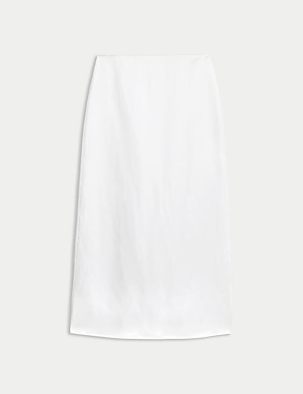 Linen Blend Maxi A-Line Skirt - DK