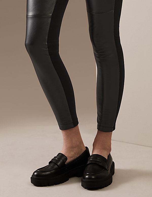 Leather Front Ponte Leggings - IT