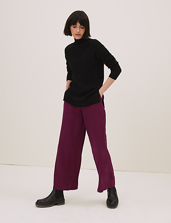Pure Silk Wide Leg Trousers