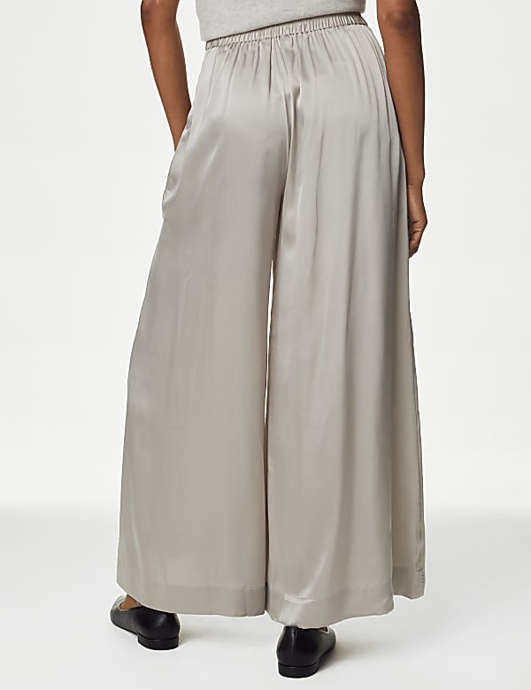 Pure Silk Wide Leg Trousers - CH