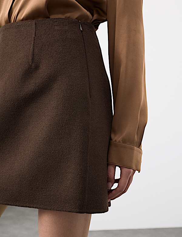 Wool Blend Mini A-Line Skirt - DK