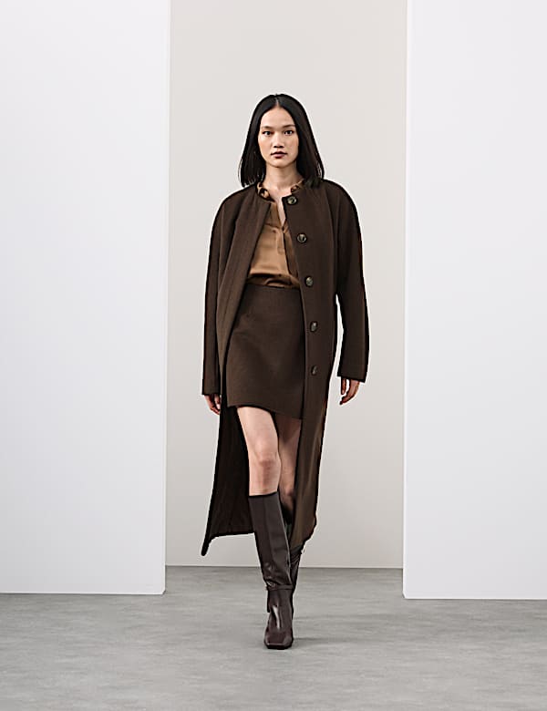 Wool Blend Mini A-Line Skirt - DK