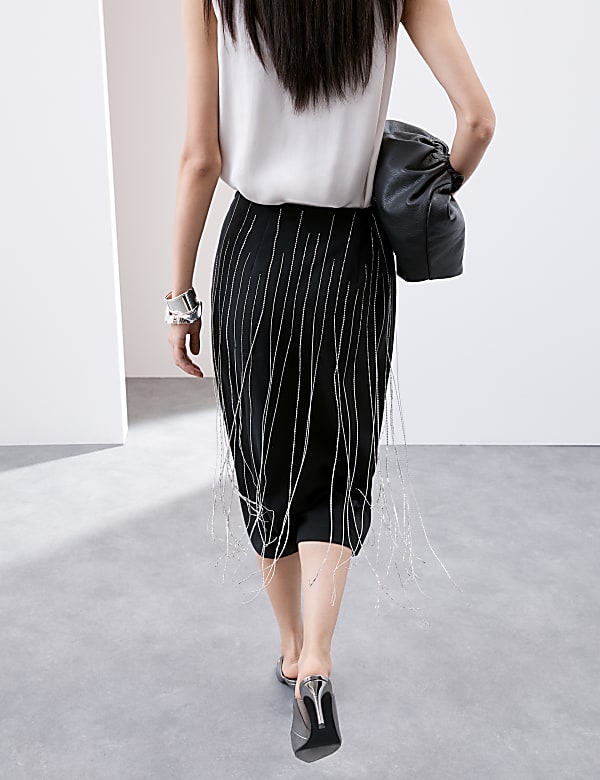 Tassel Midi Column Skirt - LT