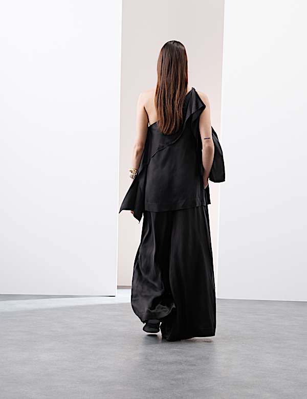 Cupro Rich Wide Leg Palazzo Trousers - SK