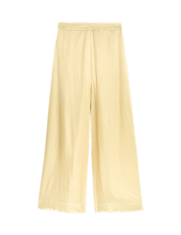 Cupro Rich Wide Leg Trousers