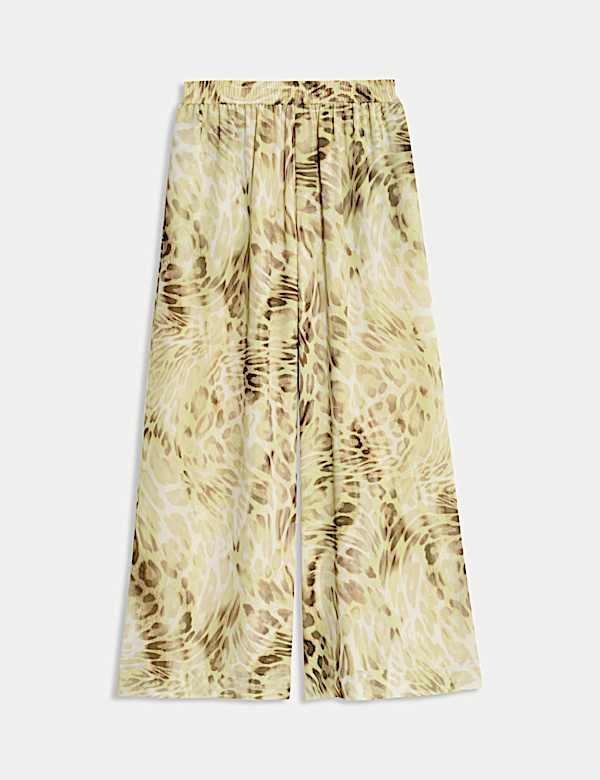 Animal Print Wide Leg Trousers - CZ