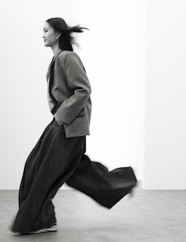 Pure Wool Pleated Wide Leg Trousers - GR