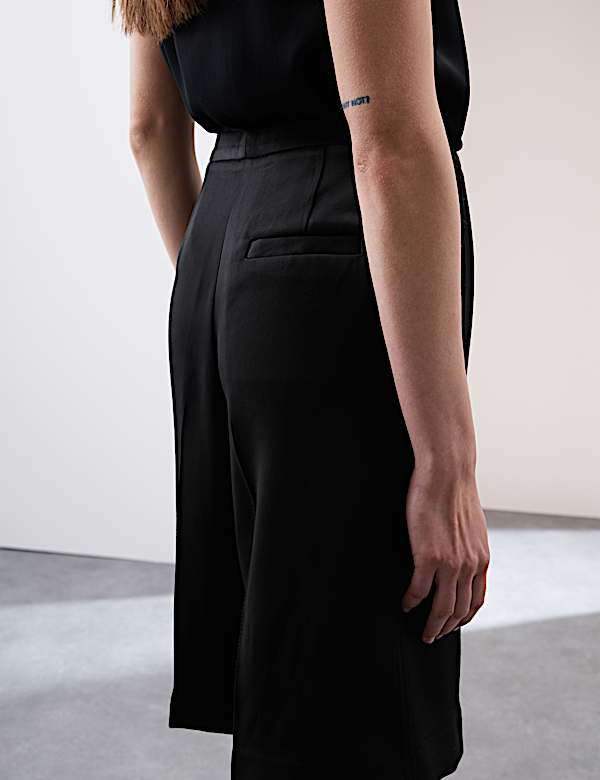 Twill High Waisted Bermuda Shorts - GR