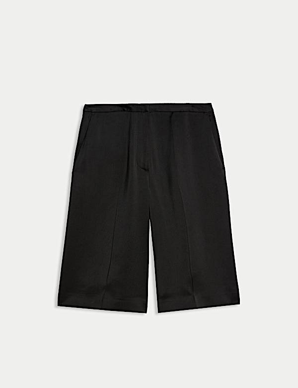 Twill High Waisted Bermuda Shorts - GR