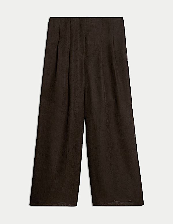 Textured Wide Leg Trousers - NO