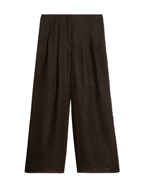 Textured Wide Leg Trousers