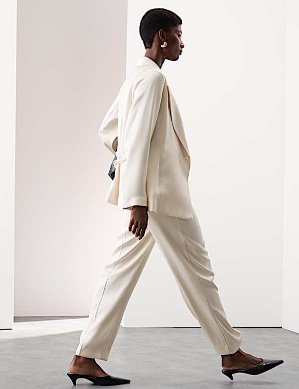 Twill Pleat Front Straight Leg Trousers - FI