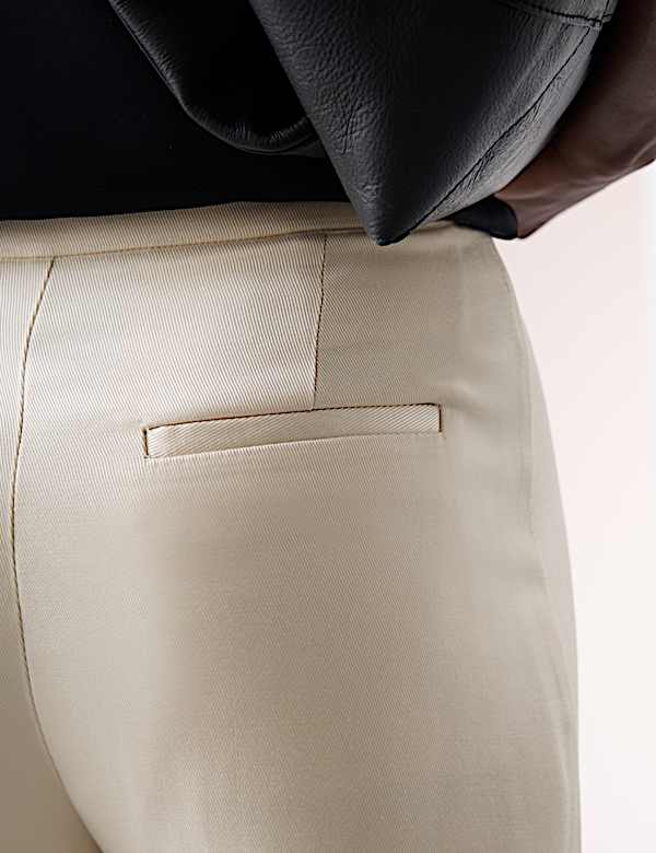 Παντελόνι με Ίσια Πόδια από Τουίλ και Πτυχώσεις Μπροστά - GR