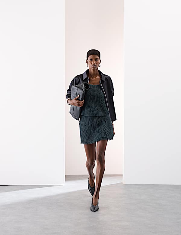 Fringed Mini A-Line Skirt - BN