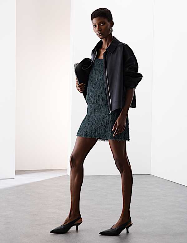 Fringed Mini A-Line Skirt - BN