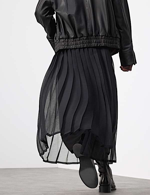 Organza Pleated Maxi Skirt - NZ