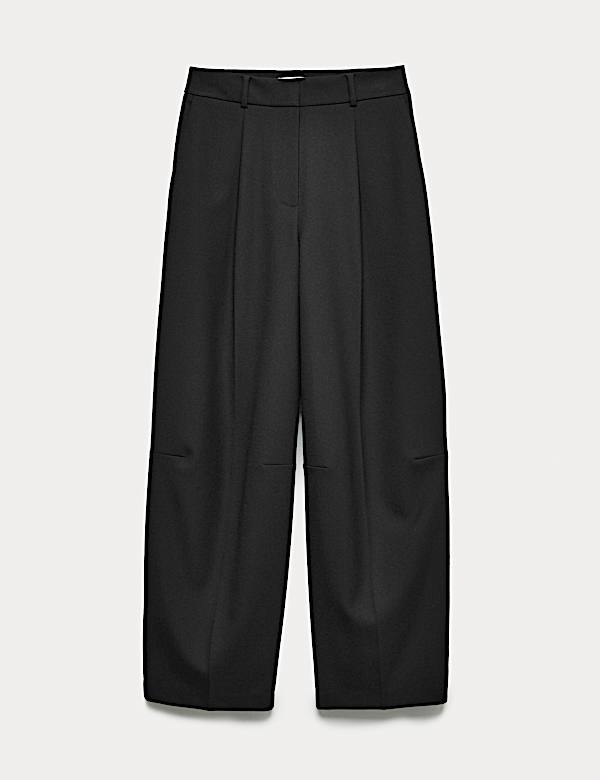 Tailored Barrel Leg Trousers with Wool - CZ