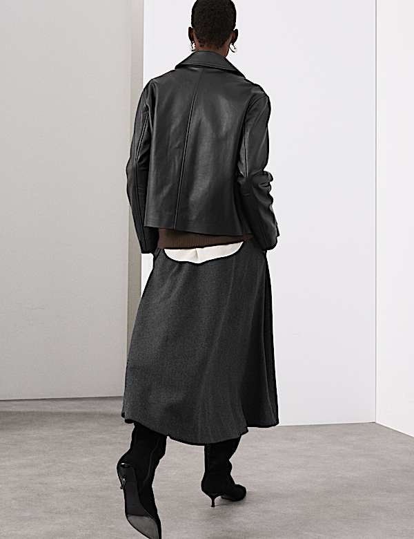 Wool Blend Midi Circle Skirt - DK