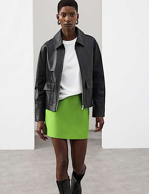 Mini A-Line Skirt with Wool - BN