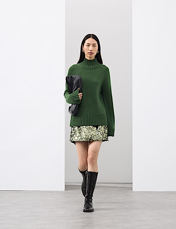 Sequin Mini A-Line Skirt