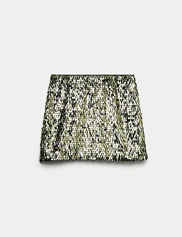 Sequin Mini A-Line Skirt - AU