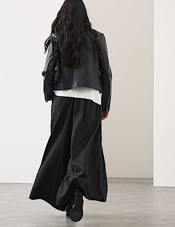 Lyocell Rich Wide Leg Trousers With Wool - DK