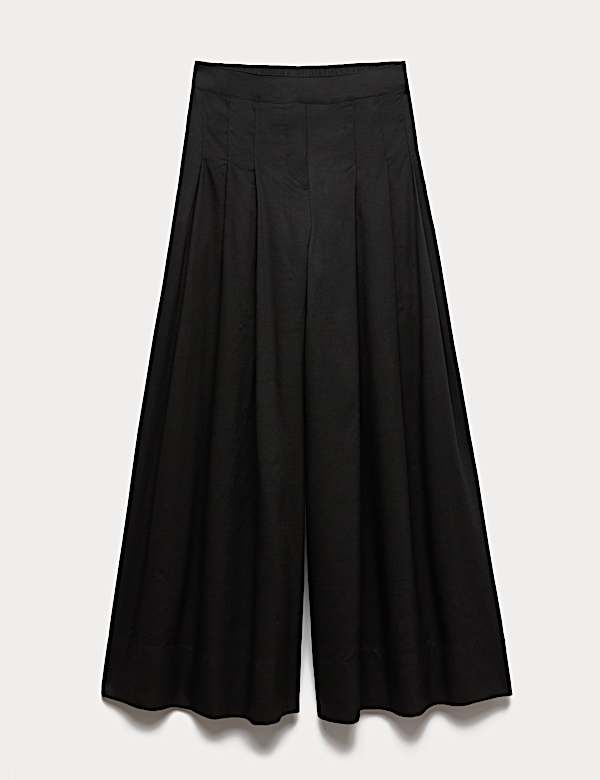 Lyocell Rich Wide Leg Trousers With Wool - DK