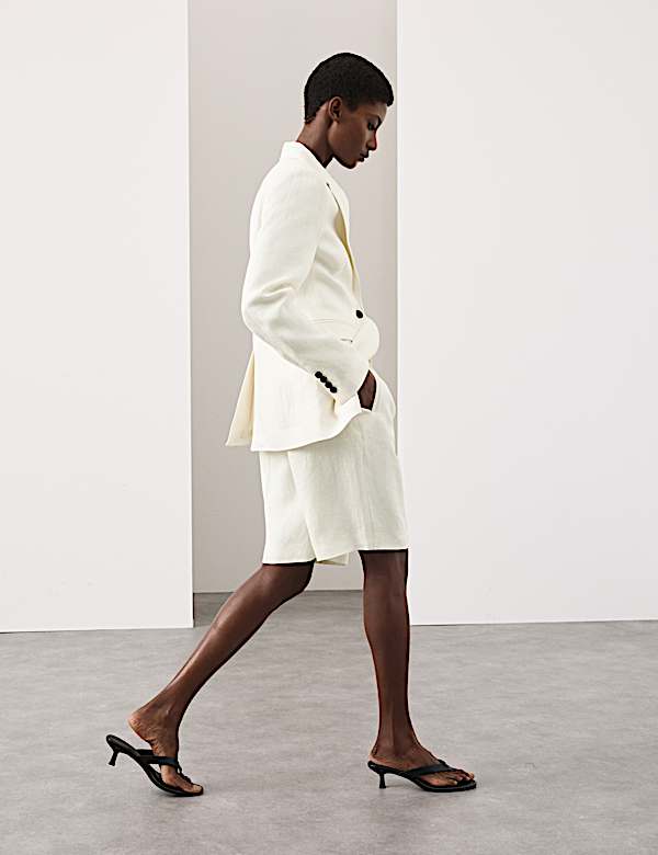 Pure Linen Tailored Shorts - US