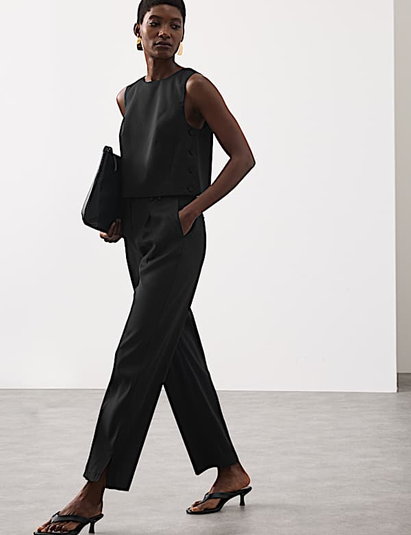 Lyocell Rich Tailored Straight Leg Trousers - NZ