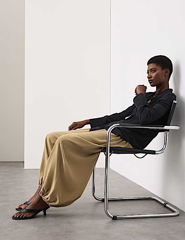 Pure Silk Balloon Trousers - US