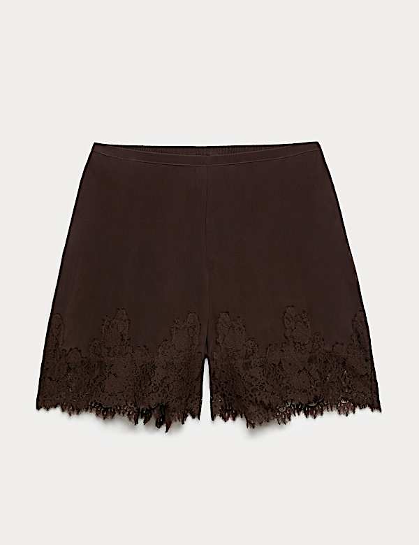 Pure Silk Lace High Waisted Shorts - AU