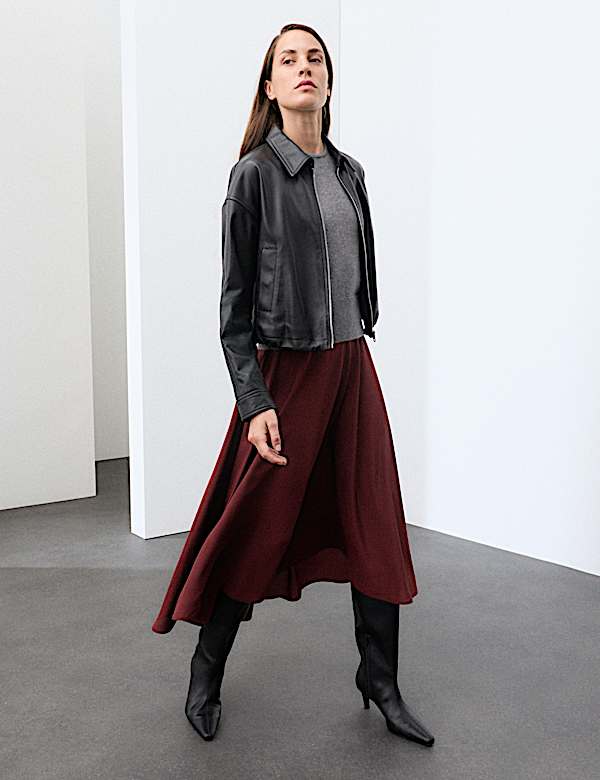 Pure Silk Midaxi Asymmetric Skirt - AU