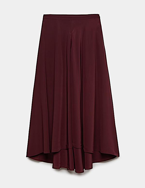 Pure Silk Midaxi Asymmetric Skirt - AU