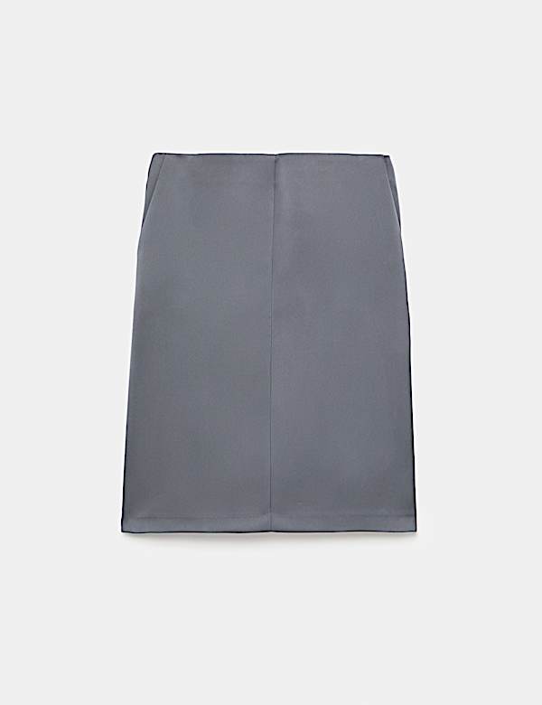 Satin Split Back Midi Slip Skirt - JO