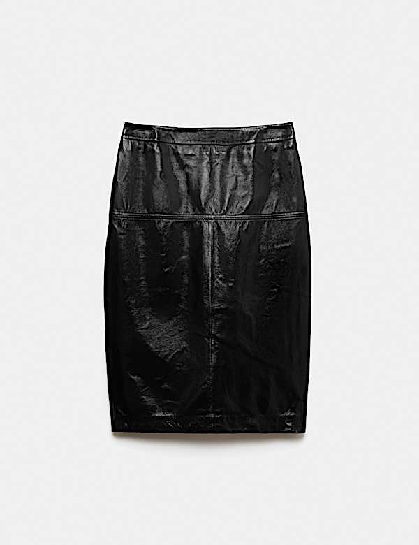 Leather Midi Pencil Skirt - CH