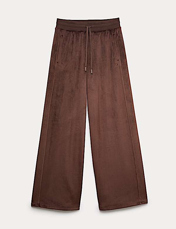 Velour High Waisted Wide Leg Joggers - DK