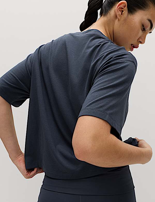 Licht boxy T-shirt van modal katoenmix - BE